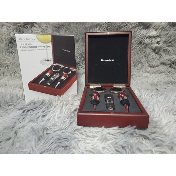 Brookstone 6 Piece Rosewood Wine Set Elegant Essentials For Wine